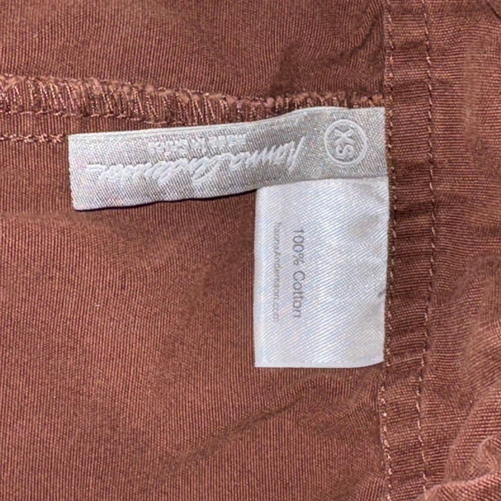 Y2k A-Line Pleated Front Hanna Andersson Cotton Skirt Womens XS Brown - Picture 6 of 8